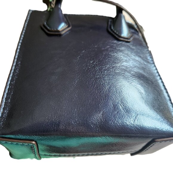 Mercer Extra-Small Patent Crossbody Bag Metallic Teal Blue - Picture 12 of 16